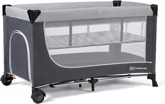 Kinderkraft Leody Laufstall Mit Matratze Grau 126x76cm