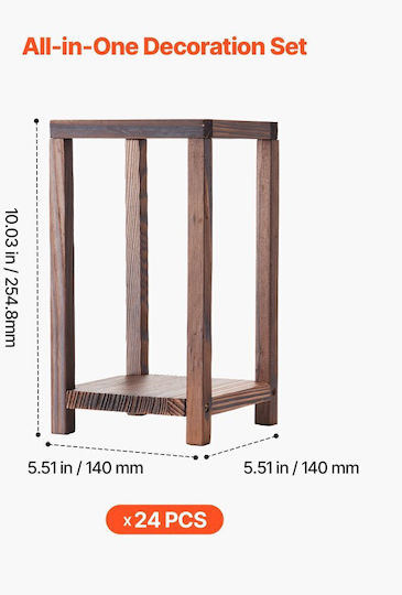 Vevor Фенерче Дървено Кафяво 14x14x25.48см