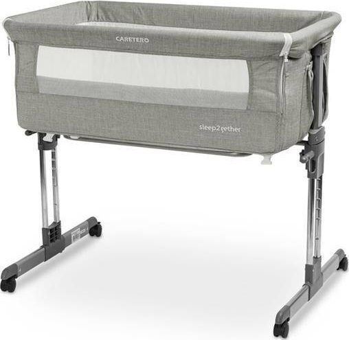 Caretero Wiege Sleep2gether mit Matratze, Seitlicher Öffnung und Rädern Gray