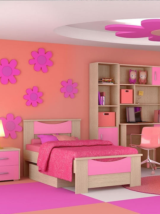 Lächeln Kinderbett Einzeln Rosa für Matratze 90x190cm