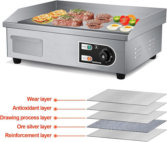 e-exoplismos Eg-818 Prochef Ecoline Commercial Flat Top Electric Griddle with Flat Plate