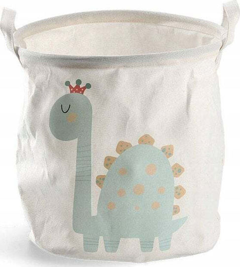 Children's Storage Basket made of Fabric Dino White 30x30x30cm 1pcs
