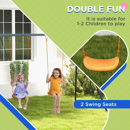 Playground Set 2 Swings Multicolour for Kids 3-8 Years 269x160x180 Cm