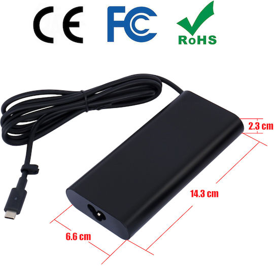 Τροφοδοτικό Laptop Ac Adapter Φορτιστή Type-c Dell Xps 15 9575 2-in-1 Precision 5530 2-in-1 Dp N 0m0h25/m0h25 0k00f5/k00f5 Da130pm170 Ha130pm170 450-ahom T4v18 Κωδ.60229