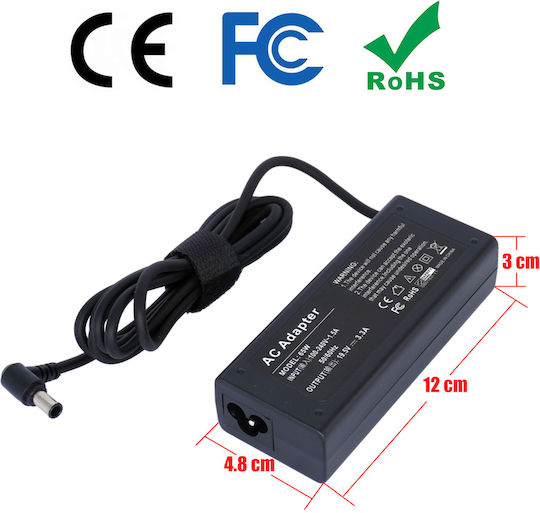 Τροφοδοτικό Laptop Ac Adapter Φορτιστής Sony Vaio Pcg-71c11m Pcg-71211m Pcg-6e1m Laptop Notebook Charger Oem Κωδ.60072