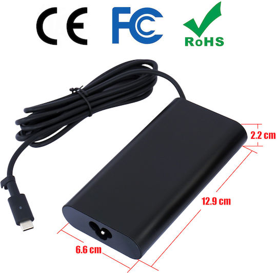 USB-C Зарядно за лаптоп 90W 20V 4.5Спецификация за Dell с Отделяем Кабел за Захранване