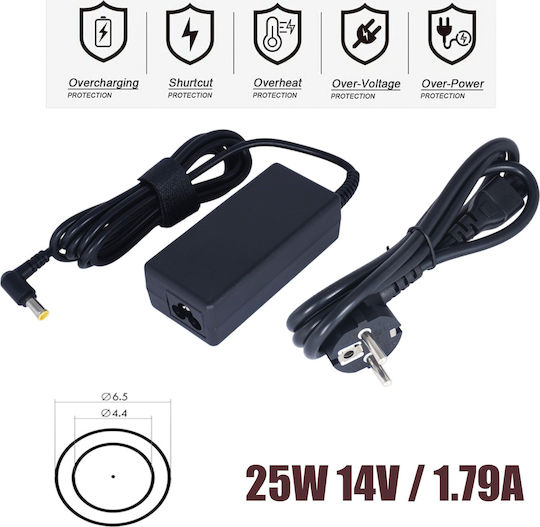 Τροφοδοτικό Οθόνης Ac Adapter Φορτιστής Samsung S24b240 S22a330bw Bn44-00865a A2514-ksm A2514-dpn A2514-ddy 14v 1.79a 25w 6.5mm*4.4mm Monitor Charger Κωδ.60308