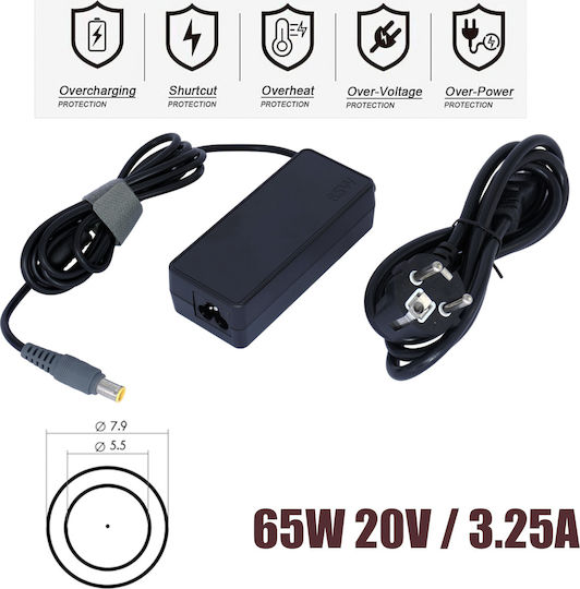 Laptop Power Adapter Charger Lenovo 65W 20V 3.25A 7.9mm x 5.5mm 45N0322 45N0321 Lenovo B590 Compatible Laptop AC Adapter Charger Laptop Notebook Charger OEM High Quality Code 60063
