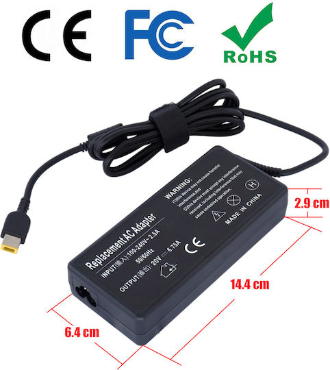 Laptop Power Supply AC Adapter Charger IBM-Lenovo Ideapad L340-15IRH Gaming Model Type 81LK ADL135NCC3A SA10E75848 00HM670 Laptop Notebook Charger Code 60138