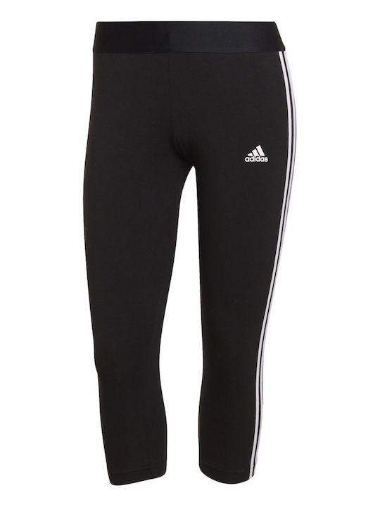 Essentials 3Stripes Обучение Женски Capri легинси Черен