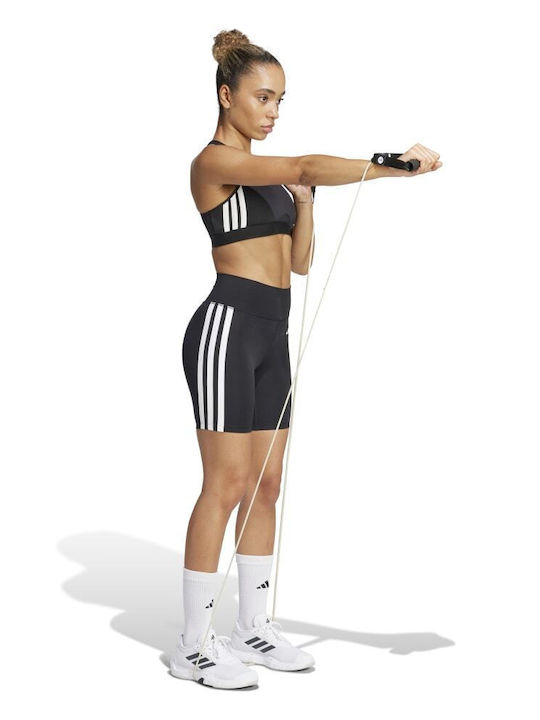 Optime Essentials 3-Stripes Schulung Frauen Fahrrad Leggings Schwarz