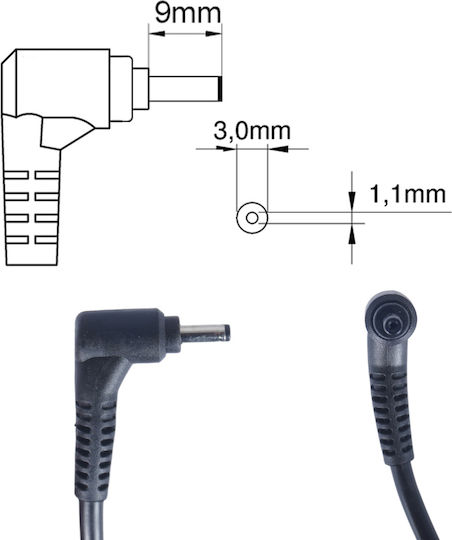 Laptop Power Adapter Charger Samsung 19v 3.16a 60w Pin Size 3.0mm X 1.1mm OEM Code 60192