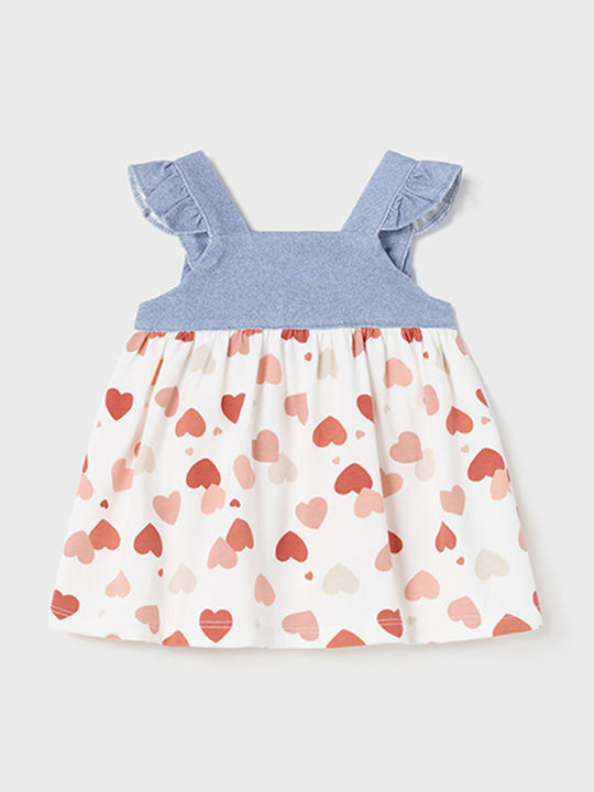 Kinderkleid Ärmellos Denim Weiß