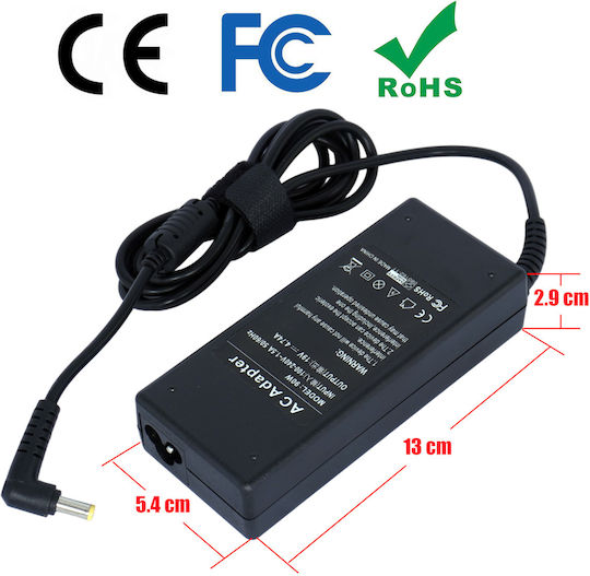 Laptop Charger 90W 19V 4.74A for Acer with Detachable Power Cable Bulk