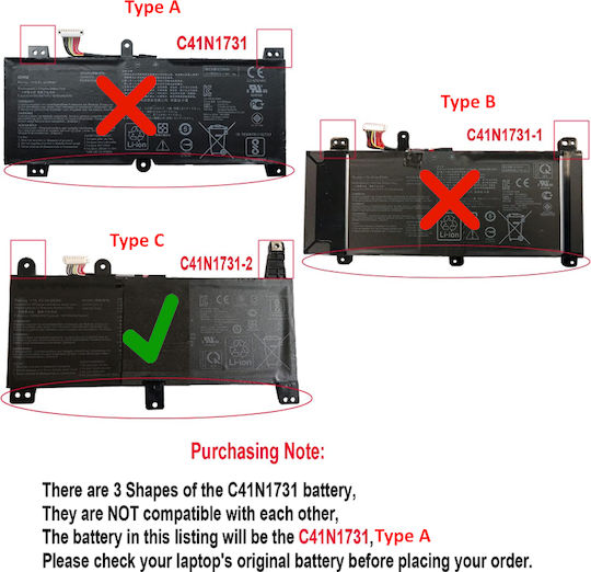 15.4v Съвместима Батерия за Asus ROG Asus ROG Strix G732LV, G732LWS, G732LW, G731GU, G731GV, G731GW, G712LWS, G712LW, G712LU, G712LV с 4335mAh