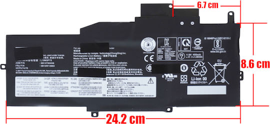 Συμβατή Μπαταρία για Lenovo ThinkPad Lenovo ThinkPad X1 Nano Gen 1, 20UN, 20UQ με 4170mAh
