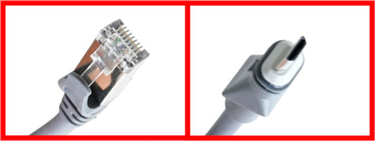 Καλώδιο Διασύνδεσης Replacement Flat High Performance Cable To Rj45 Ethernet Male Cable Starlink Gen 2 V2 Rectangular Satellite Router Gray 6ft/1.8m 26awg Wire Κωδ.1-per0093