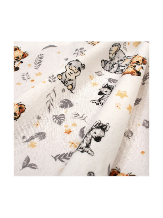 Dimcol Baby Sheets Set Crib Cotton White-Grey Multicolored 120x160cm 3pcs
