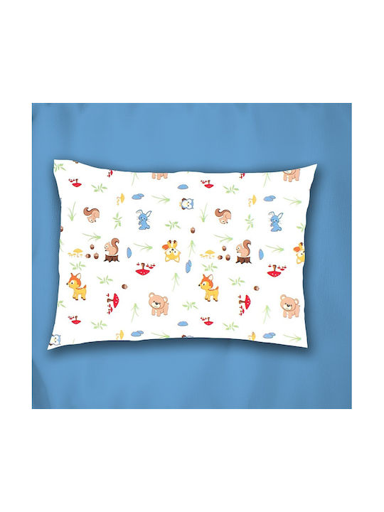 Dimcol Baby Sheets Set Crib Cotton White-Sky Blue Multicolored 120x160cm 3pcs
