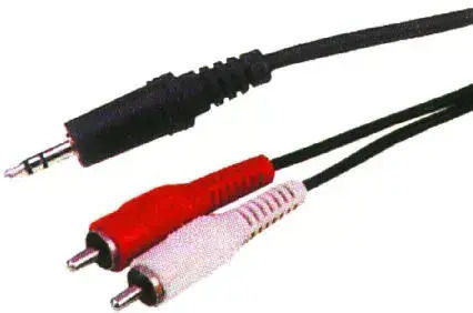 Кабел За Звук 3,5 мм Мъжки - 2x RCA Мъжки Черен 7,5 м