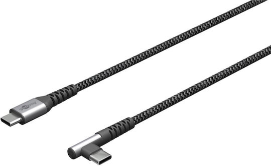 Goobay Angle (90°) / Braided USB 2.0 Cable USB-C male - USB-C 60W Γκρι 2m 64660