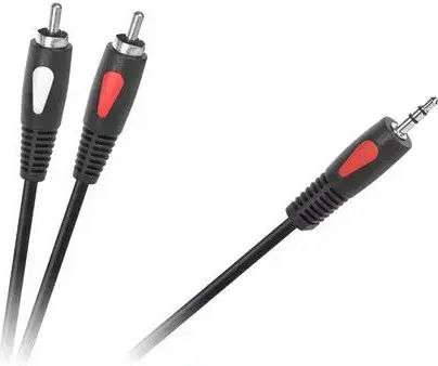 Кабел 3.5 мм мъжки - 2x RCA мъжки Черен 3м