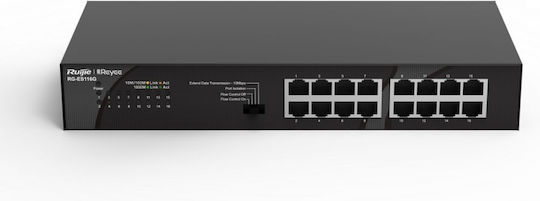 Ruijie RG-ES116G Unmanaged L2 Switch με 16 Θύρες Gigabit (1Gbps) Ethernet