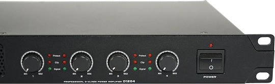 Ihos D-1204 Power Amplifier PA 4 Channels 500W/4Ω 300W/8Ω 900W/100V With Cooling System