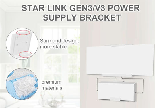 Βάση Τοίχου Power Supply Wall Mount Starlink Device Router Gen3 V3 Wifi Accessories Easy Installation Space Κωδ.1-per0072