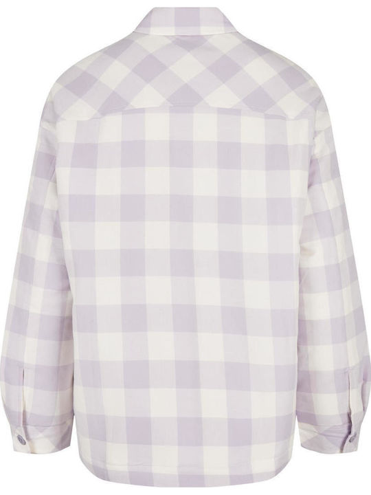 Дамско Проверено White Sand/Soft Lilac Overshirt Oversized