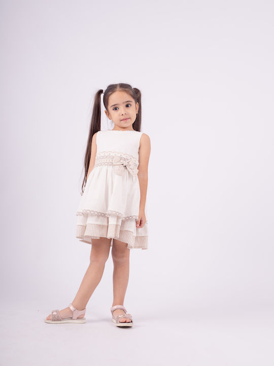 Children's Dress Sleeveless White-beige