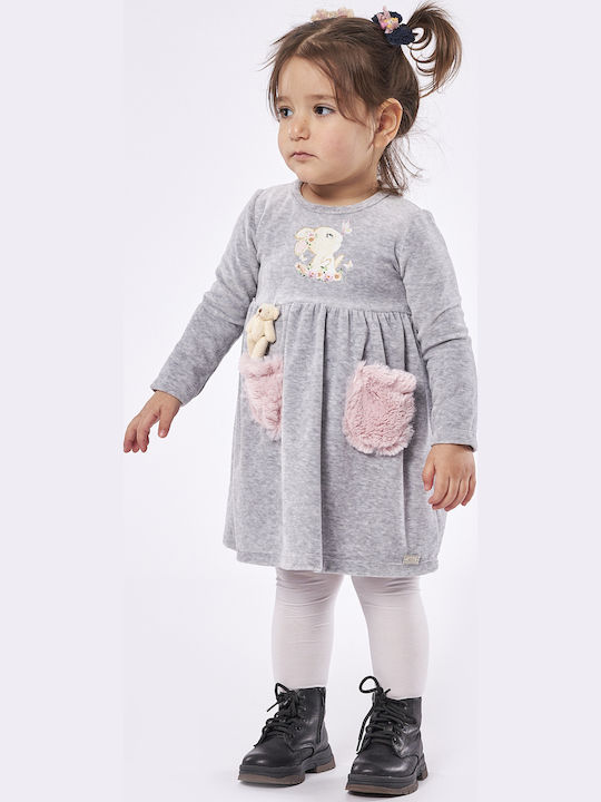 Children's Dress Long Sleeve Gray