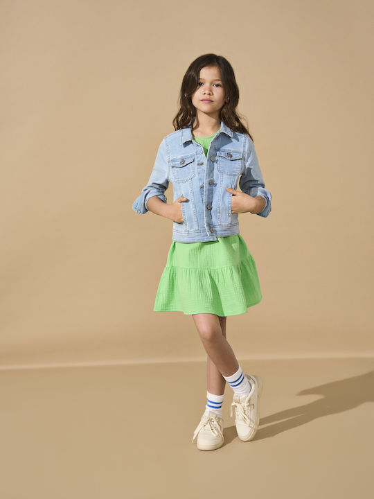 Children's Dress Short Sleeve Green