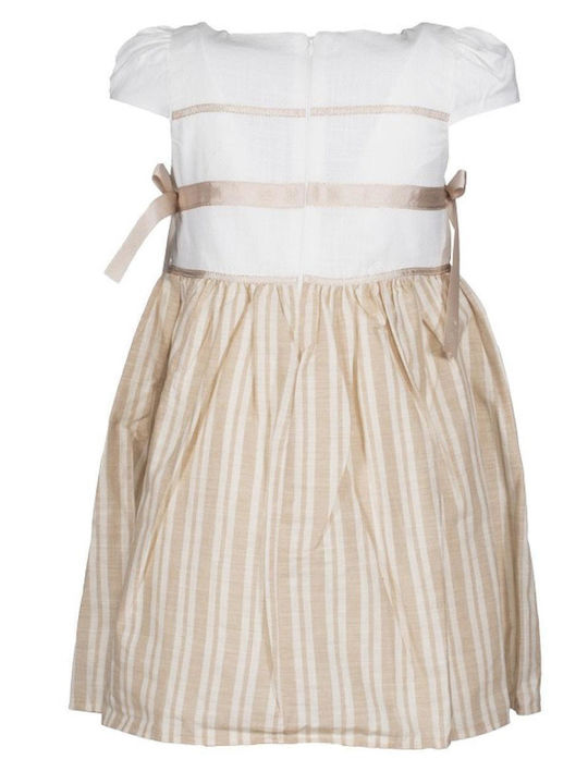 Rochie pentru Copii Mâneca scurta Cu dungi Bej