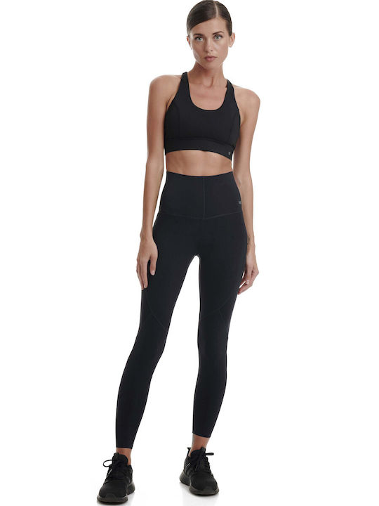 Damen Gekürzte Formendefinition Leggings Hohe Taille Schwarz