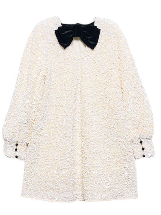Children's Dress Long Sleeve with Sequins Blue