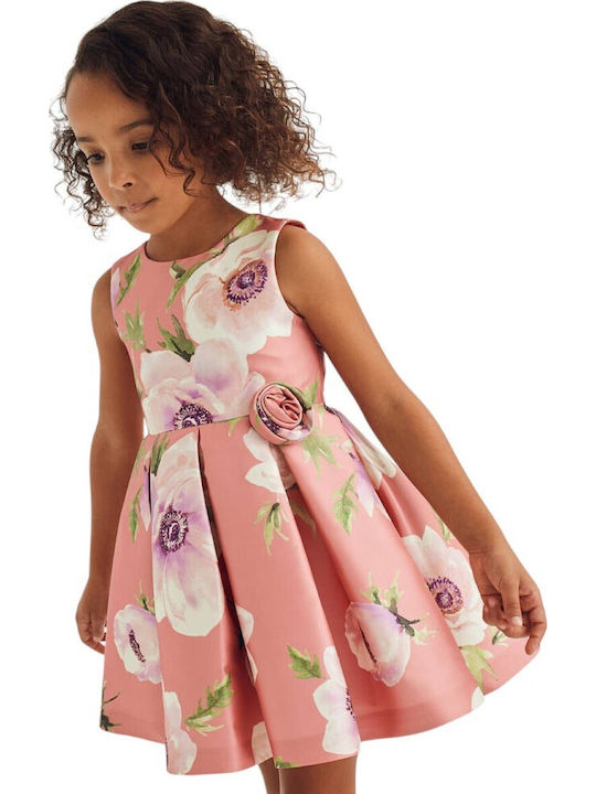 Kinderkleid Ärmellos Tüll Blumen Rouge