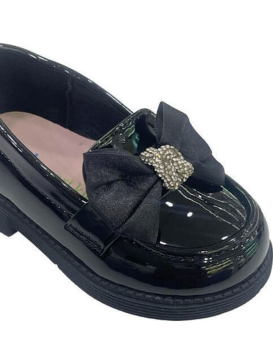 Girls Patent Leather Moccasins Black