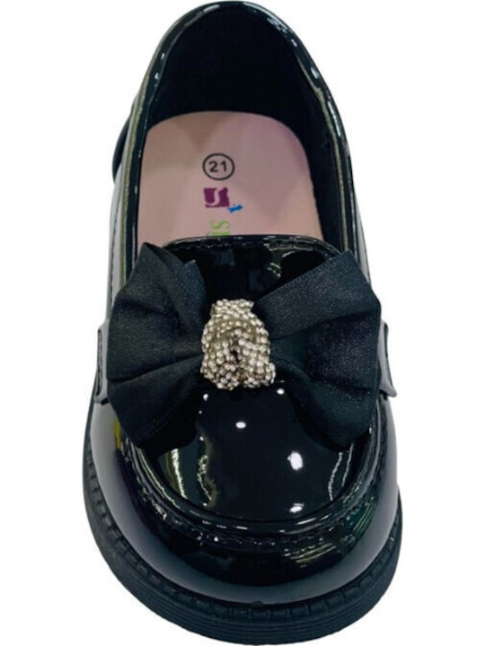 Girls Patent Leather Moccasins Black