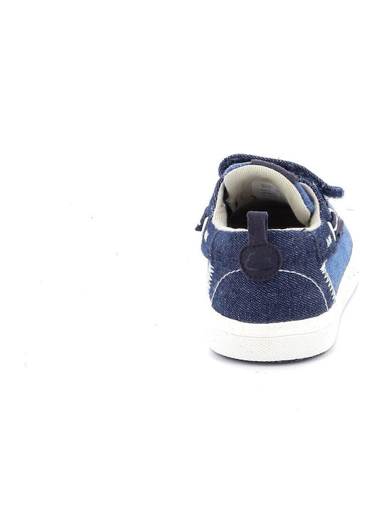 Boys Fabric Moccasins with Velcro Navy Blue
