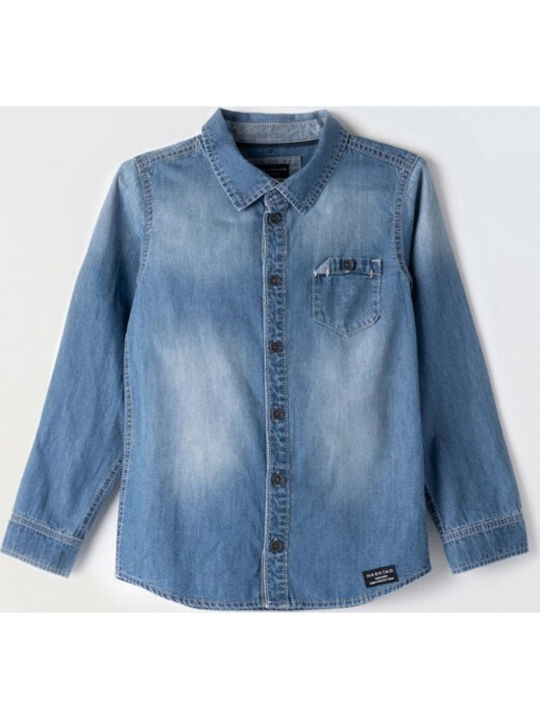 Copii Cămașă Cu mânecă lungă Denim Roșu