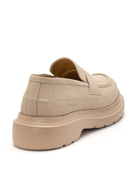 Leder Herren Mokassins in Beige Farbe