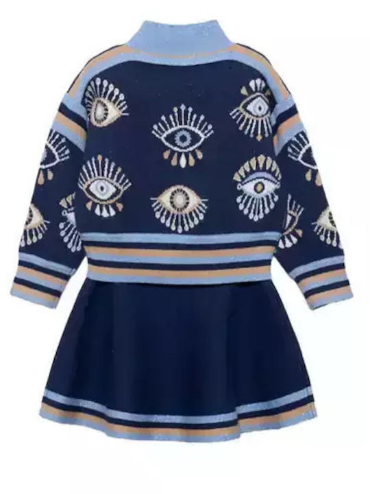 Kids' Set with Skirt Winter 2pcs Navy Blue
