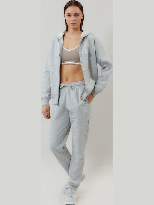 Παντελόνι Φόρμας με Λάστιχο Fleece Γκρι