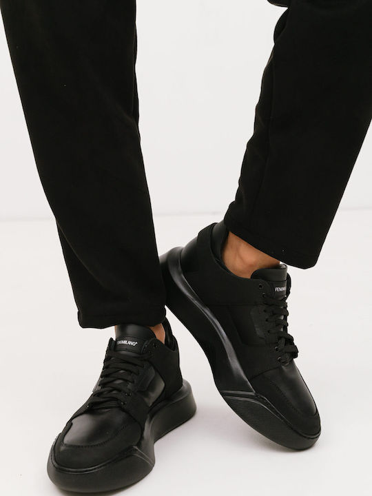 Ανδρικά Ανατομικά Flatforms Sneakers Total Black