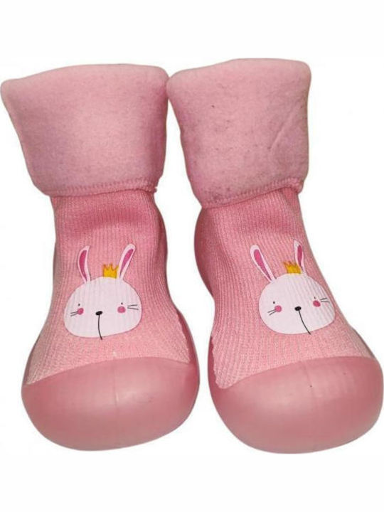 Childrenland Παιδικές Καλτσοπαντόφλες Pink