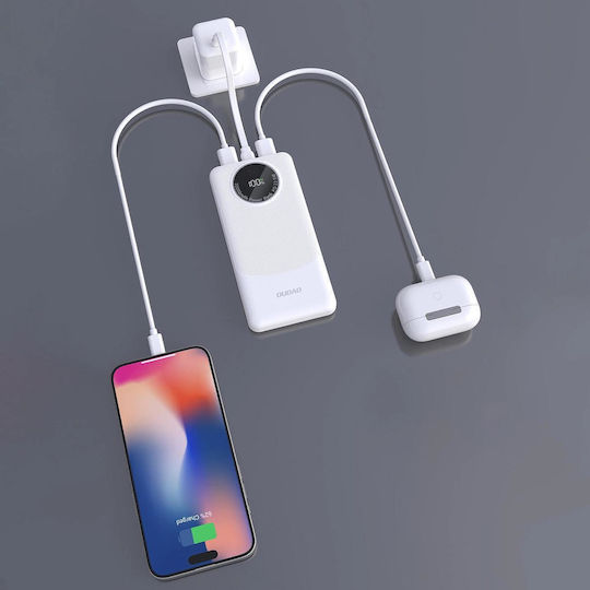 Dudao K12 Power Bank 10000mAh 22.5W με 2 Θύρες USB-A Power Delivery Λευκό