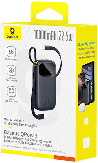 Baseus EnerFill FC31 Power Bank 10000mAh 22.5W με Θύρα USB-A και Θύρα USB-C Μαύρο