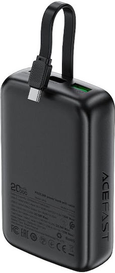 Acefast M14 Power Bank 20000mAh με Θύρα USB-A και Θύρα USB-C Power Delivery Μαύρο