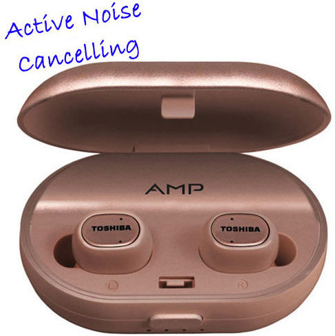 Toshiba RZE-BT900E In-ear Bluetooth Handsfree Ακουστικά με Θήκη Φόρτισης Ροζ Χρυσά